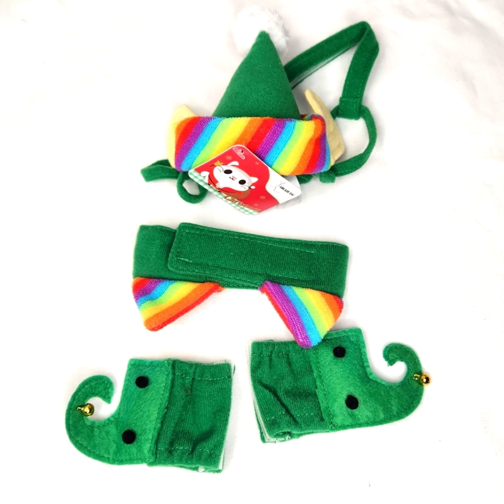 H.P.🎉 Green Elf Costume Accessories Cat Christmas Costume Xmas Clothes One Size